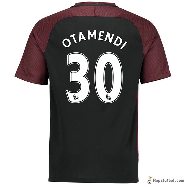 Camiseta Manchester City Replica Segunda Ropa Otamendi 2016/17 Negro
